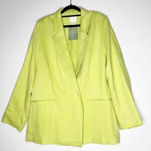 NEW H&M Double Breasted Woven Notch Lapel Blazer Women's Size Medium